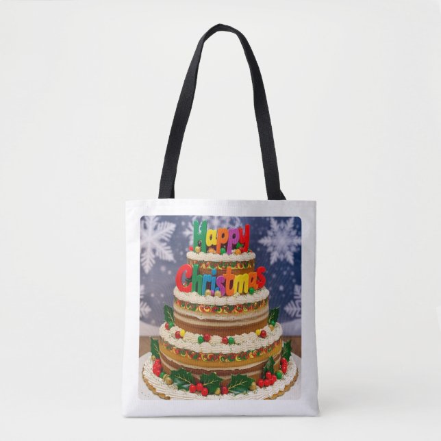 Färgfull jultomte tote Bag Tygkasse (Framsida)