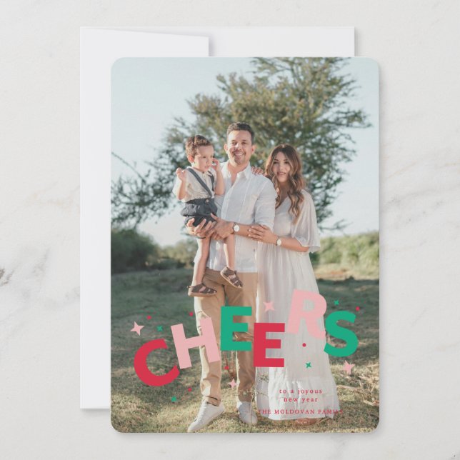 Färgfull jumpning av Brev-julkort Julkort (Framsida)