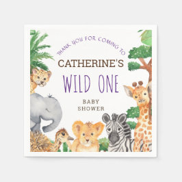 Färgfull jungle Safari Animal Baby Shower Pappersservett
