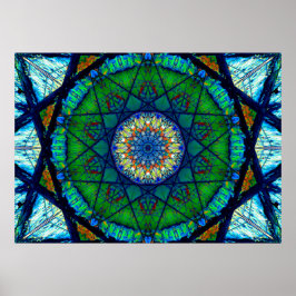 Färgfull Kaleidoscopic Mosaic | Abstrakt Mandala Poster