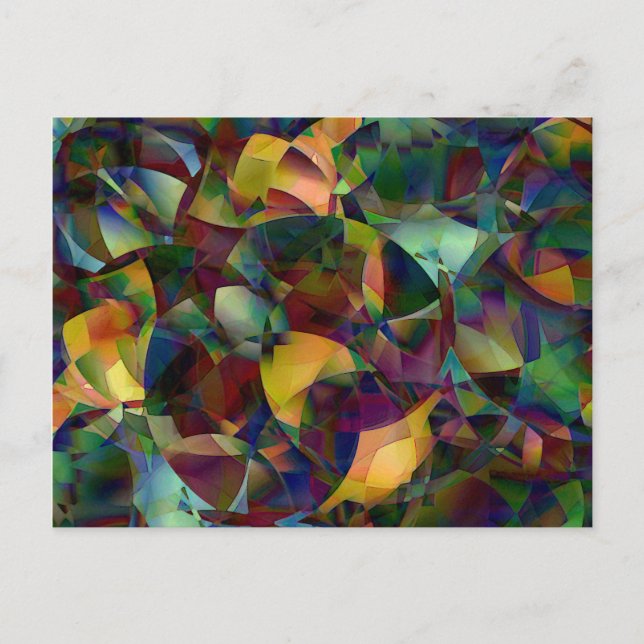 Färgfull, Kaleidoskopisk Abstrakt Art Vykort (Framsida)