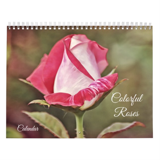 Färgfull kalender för Ro blomma (Omslag)