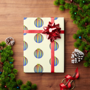 Färgfull, kantad prydnadsjul presentpapper
