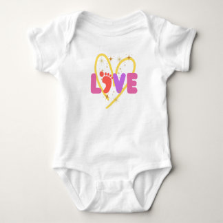 Färgfull Kärlek Baby T- Shirt med hjärta T
