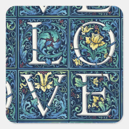 Färgfull KÄRLEK Fyrkantigt Klistermärke