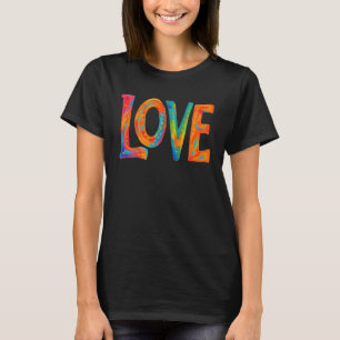 Färgfull Kärlek Ord T Shirt