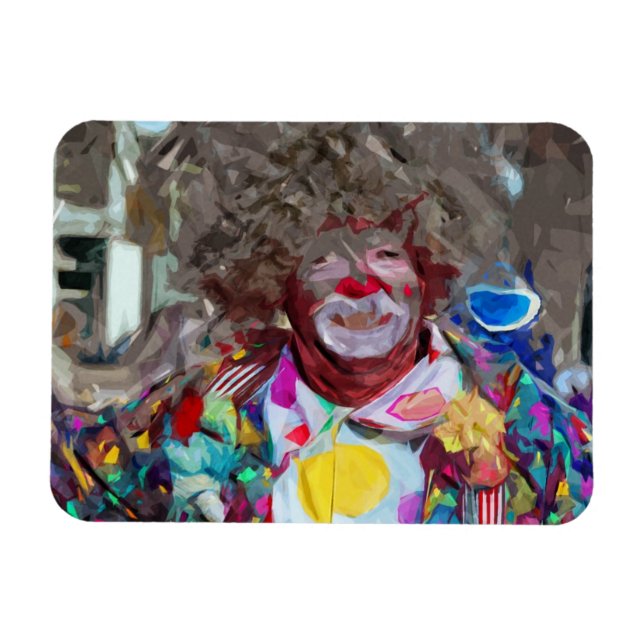 Färgfull karnival Clown Abstrakt Impressionism Magnet (Horisontell)