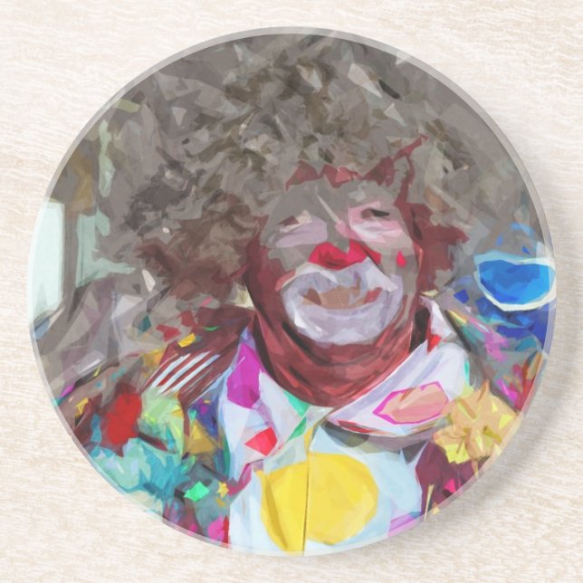 Färgfull karnival Clown Abstrakt Impressionism Underlägg Sandsten (Framsidan)