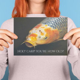 Färgfull karp Fisk från födelsedag Kort