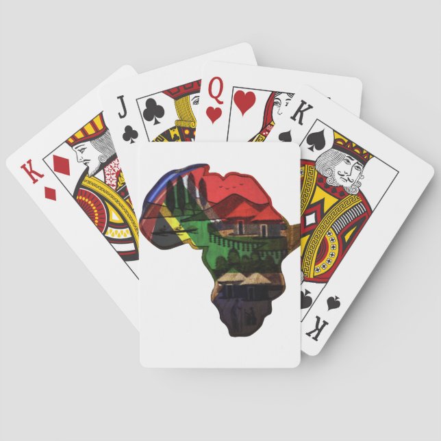 Färgfull karta-Afrika Kortlek (Baksidan)