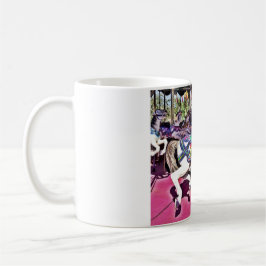 Färgfull karusellhäst vid karnival fotogåvor kaffemugg