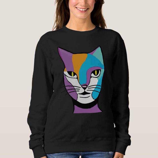 Färgfull Kat Woman-illustration T Shirt (Framsida)