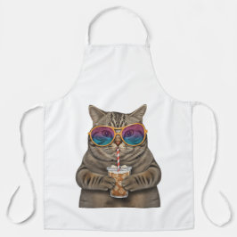 Färgfull katt Barista Apron - Cute Coffee Älskare 