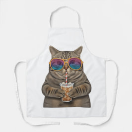 Färgfull katt Barista Apron - Cute Coffee Älskare 