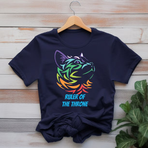 Färgfull katt "Linjal i tronen" T-Shirt