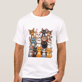 Färgfull katthantering - Cute och Playor Artwor T Shirt