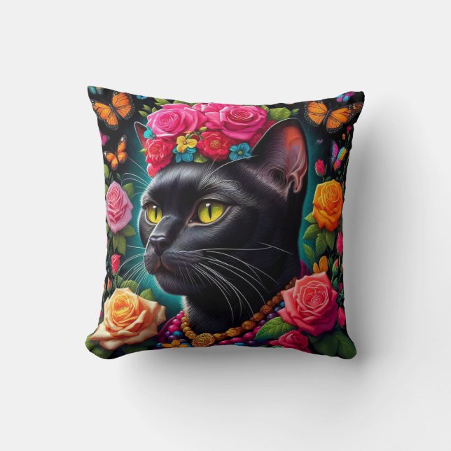 Färgfull kattkudde! kudde (Framsida)