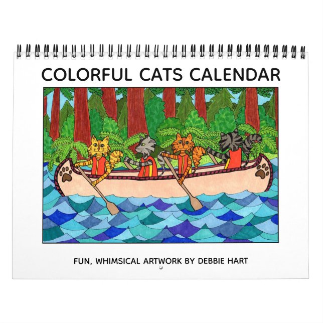 Färgfull katts Roligt Cute Whimsical 2022 Kattunge Kalender (Omslag)