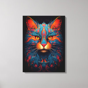 Färgfull Kattunge-djursliknande Fantasy Art Canvastryck