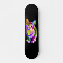 Färgfull Kattunge Mini Skateboard Bräda 18,5 Cm