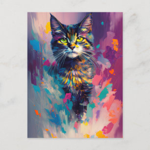 Färgfull Kattunge Vykort