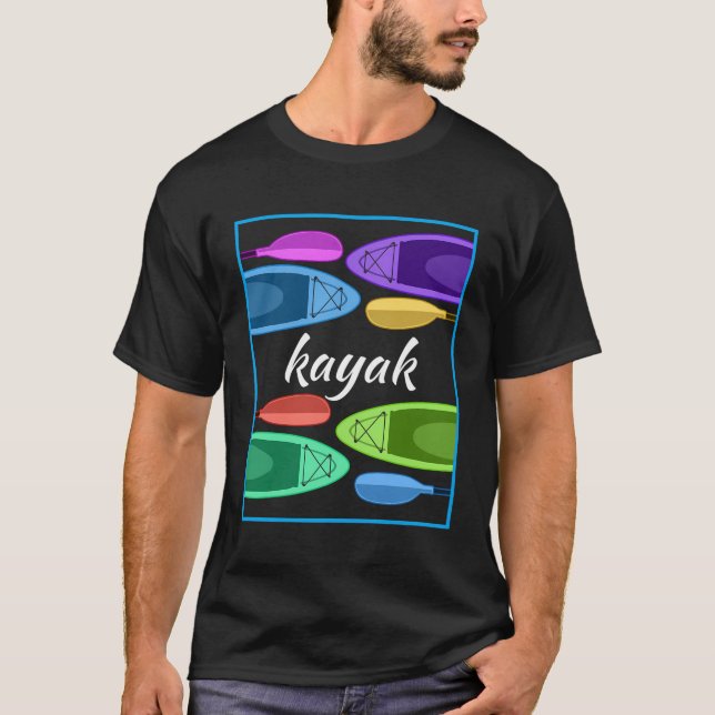 Färgfull Kayaking Gift utomhus Kayak T Shirt (Framsida)
