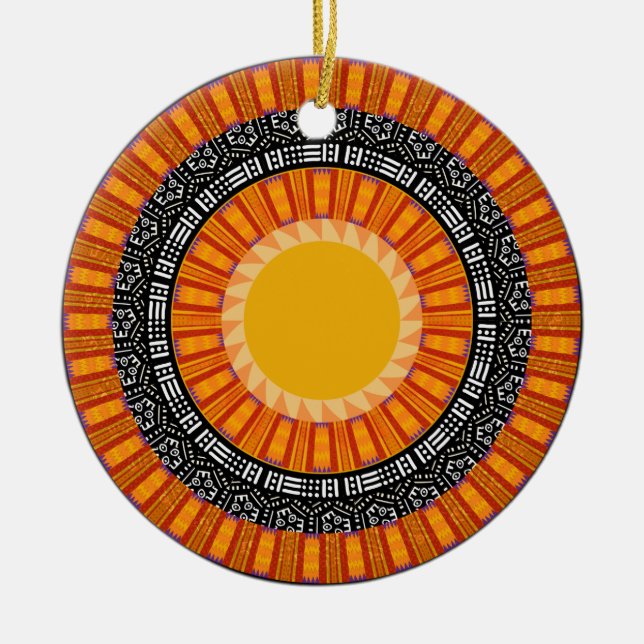 Färgfull Kente Design Ceramic Ornament (Framsidan)