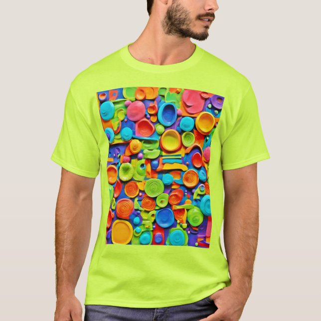 Färgfull keramisk konst t shirt (Framsida)