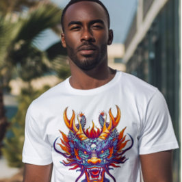 Färgfull kinesisk dragon t shirt