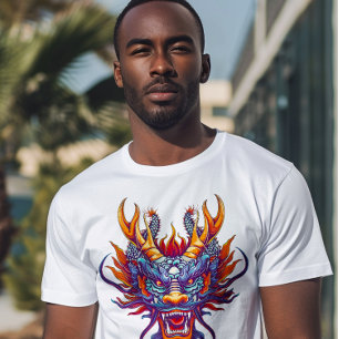 Färgfull kinesisk dragon t shirt