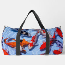 Färgfull Koi Design Large Travel Duffle Bag