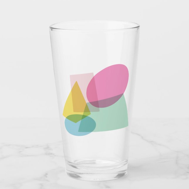 Färgfull kollage av geometriska former glaskopp (Framsida)