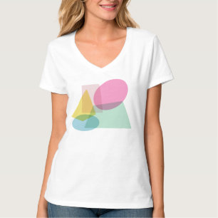 Färgfull kollage av ljusa geometriska former t shirt
