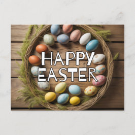 Färgfull kollage för Påskägg Vår Vykort