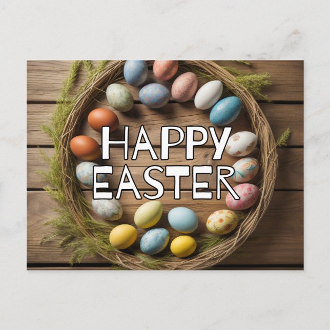 Färgfull kollage för Påskägg Vår Vykort (Framsida)