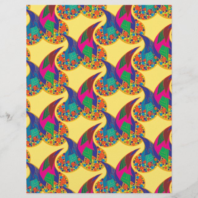 Färgfull konfetti abstrakt Paisley Rainbow droppar (Framsida)