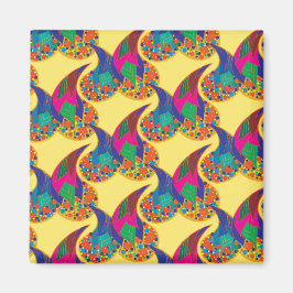 Färgfull konfetti abstrakt Paisley Rainbow droppar Magnet
