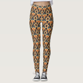 Färgfull konst Deco Fläkt mönstrad Leggings