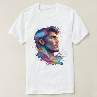 Färgfull konstnärlig Ansikte T-Shirt - Unik design