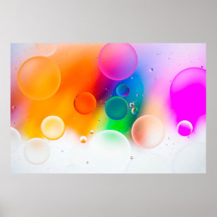 Färgfull konstnärlig bild av oljeutsläpp i vatten, poster