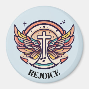Färgfull Kor Agnel Vingar Rejoice Magnet