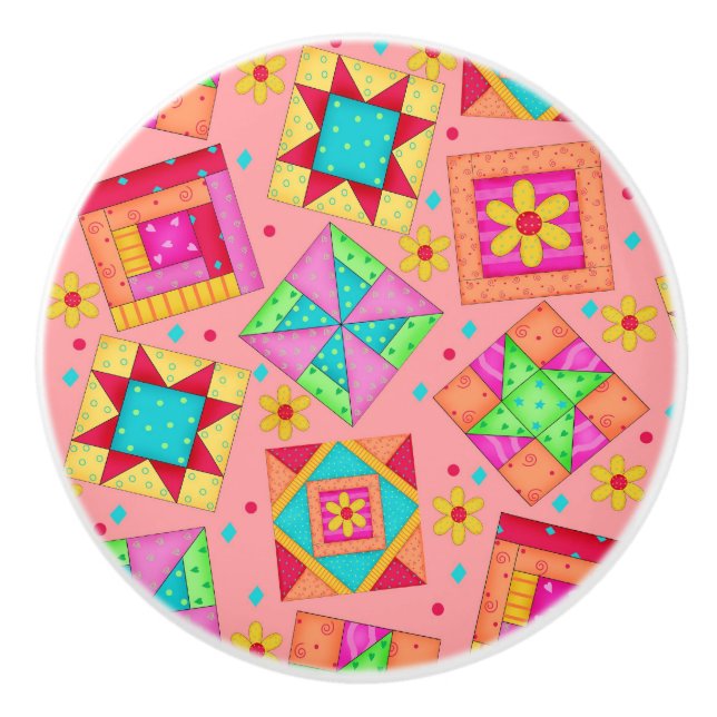 Färgfull korall Orange Snabbkorrigeringsblock Knopp (Framsidan)