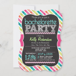 Färgfull krita ser ut som Bachelorette Party-inbju Inbjudningar