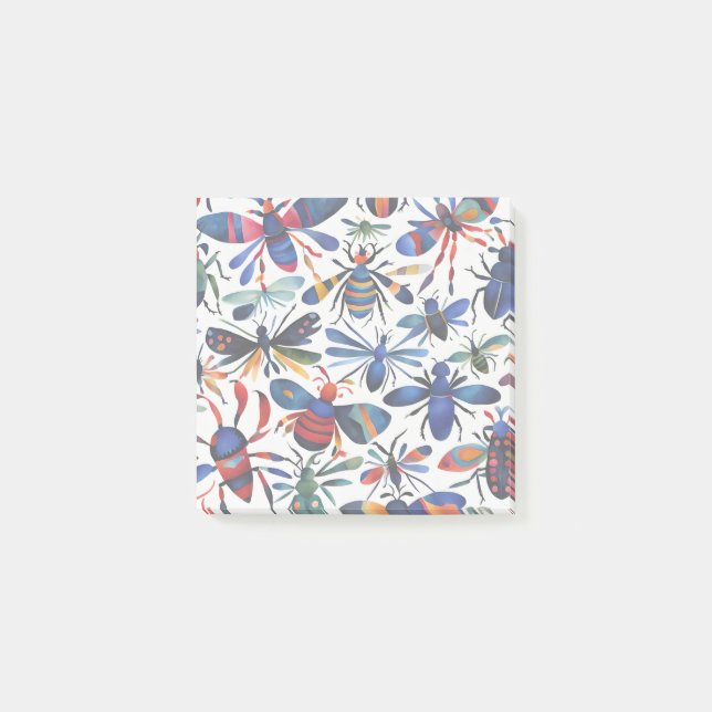 Färgfull Kryp Insekter konst Post-it Block (Framsida)