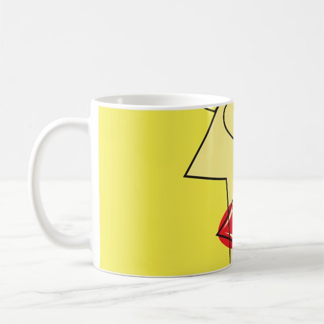 Färgfull kubism: Female Porträtt Art. Kaffemugg (Vänster)