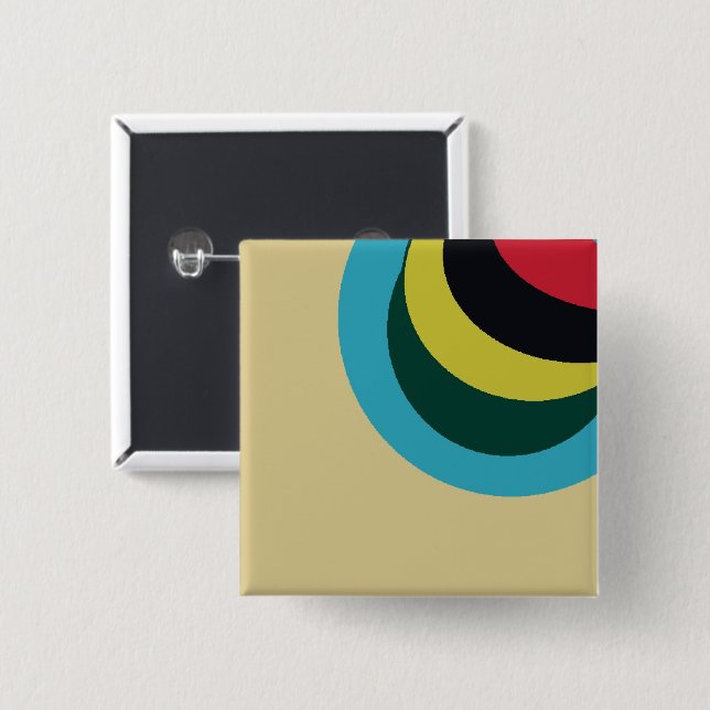 Färgfull kurvor mönster knapp (Framsida & baksida)