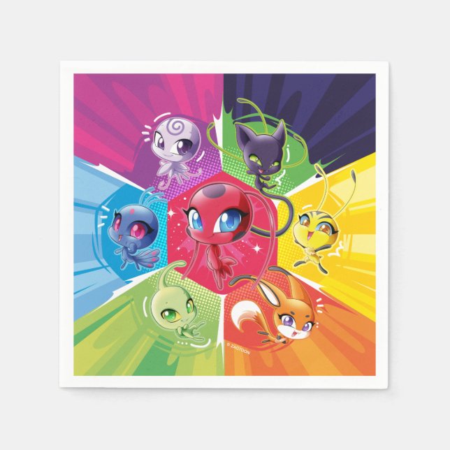 Färgfull Kwamis Pappersservett (Framsidan)