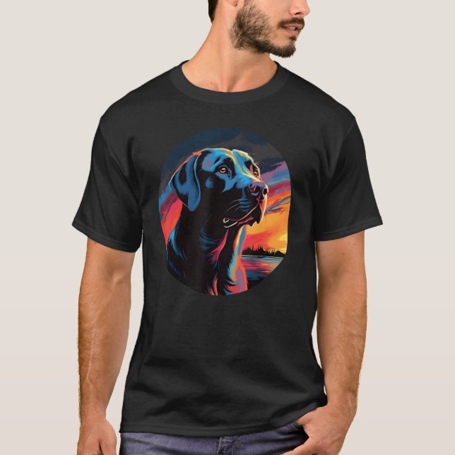 Färgfull labrador Retriever Hund Pappa Mamma Graff T Shirt (Framsida)