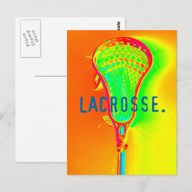 Färgfull Lacrosse Stick Photo Art Vykort (Fram/baksida)