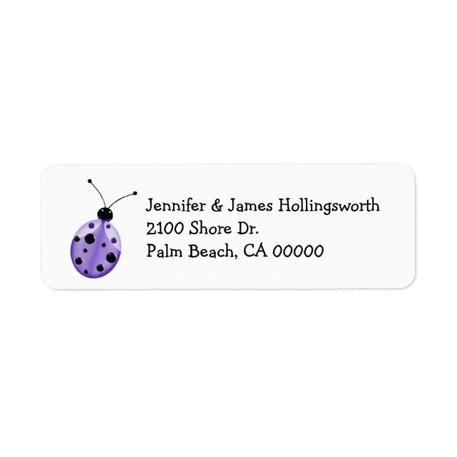 Färgfull Ladybug-Anpassningsbar Returadressetikett Returadress Etikett (Framsidan)